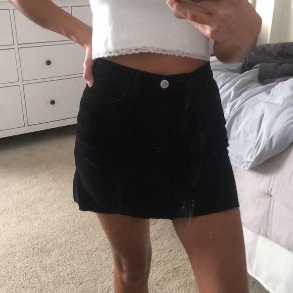 Brandy Melville Dresses & Skirts - John Galt Black Corduroy Skirt